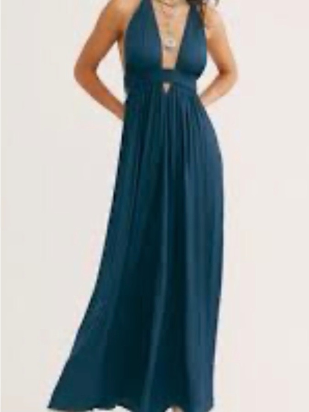 Free People Deep Teal Halter Maxi Dress